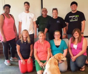 A group photo from the Certified Pet Care Technician workshop. Rebekah King is front row, second from the right.