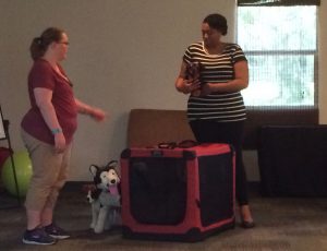 Rebekah King instructs one of the Pet Care Technician students.