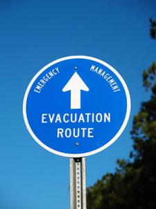 Evacuation route sign